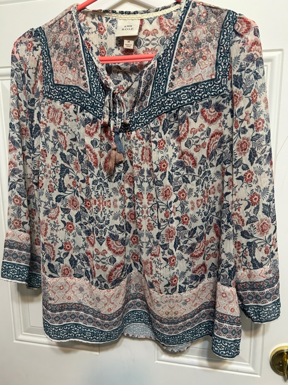 Knox Rose Floral Tunic in Blue, Rust & Cream